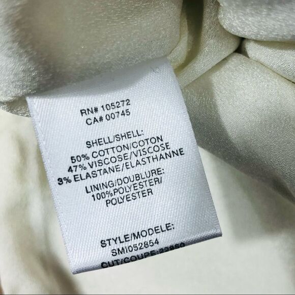 Halston Heritage Tweed Sleeveless Stretch Dress Twist Details Bone/Off-White - Picture 9 of 9